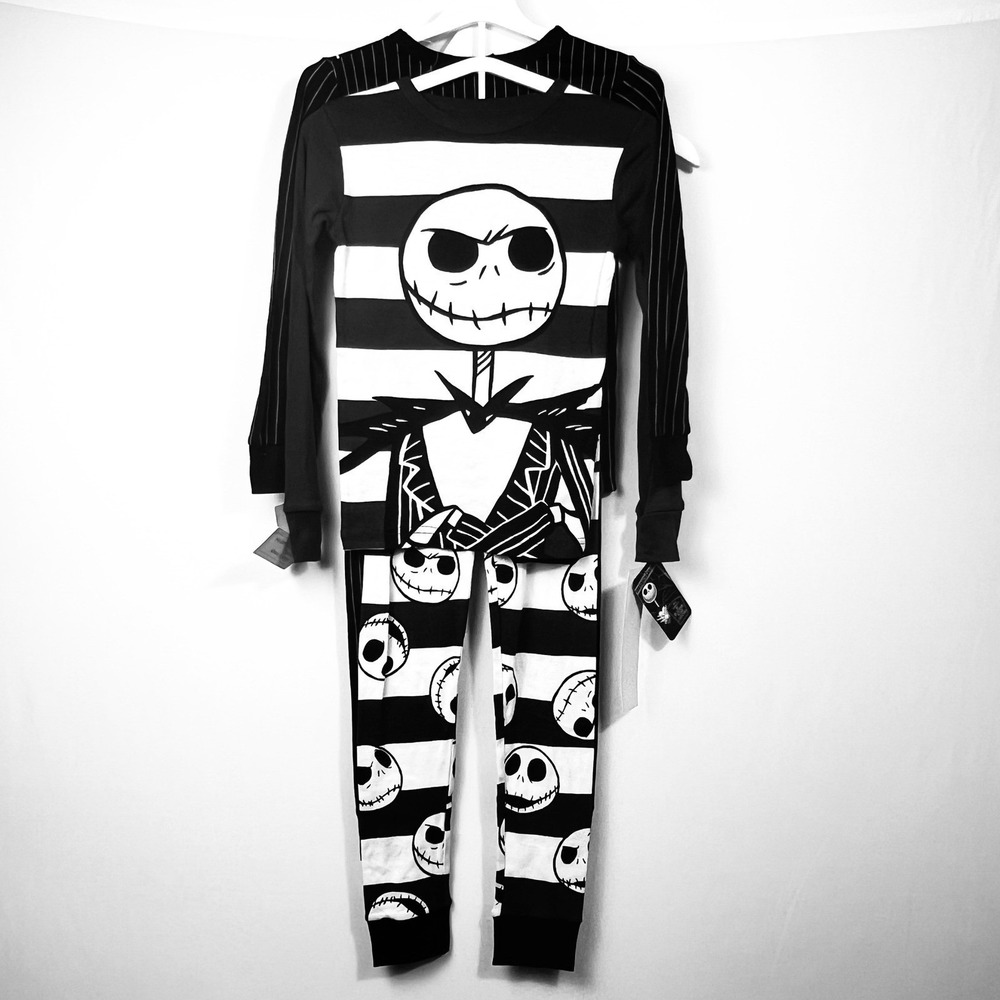 Disney Nightmare Before Christmas Jack Skellington Pajama Set Kids Size 6 NEW
